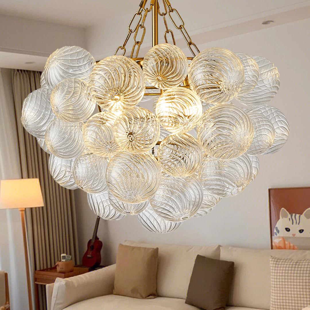 Chandelier, Gold Bubble Chandelier, 20 Inch Bubble